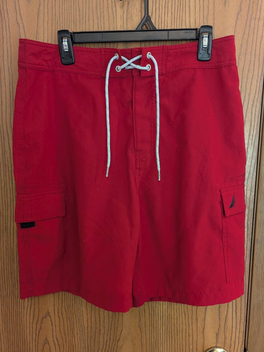 Nautica Swim Board Shorts Bathing Suit‎ Tie Red- 32W
